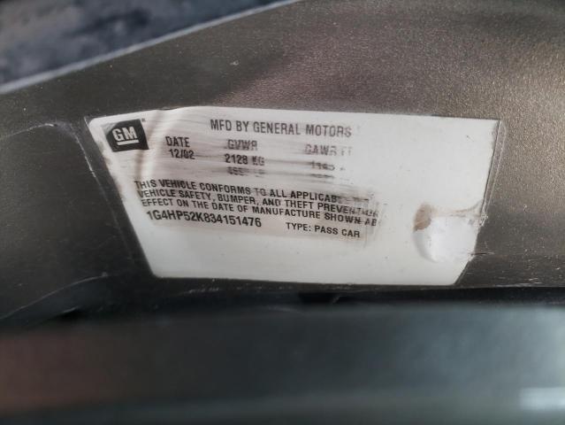 Photo 10 from auction – 2003 BUICK LESABRE CU with VIN 1G4HP52K834151476