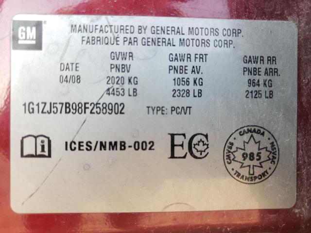 Photo 10 from auction – 2008 CHEVROLET MALIBU 2LT with VIN 1G1ZJ57B98F258902
