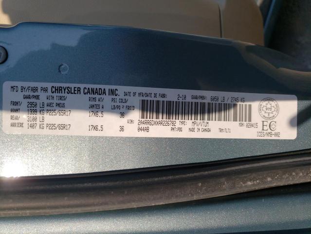 Photo 10 from auction – 2010 CHRYSLER TOWN & COU with VIN 2A4RR6DXXAR226782