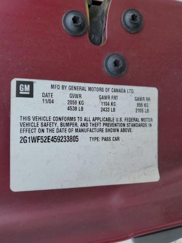 Photo 10 from auction – 2005 CHEVROLET IMPALA with VIN 2G1WF52E459233805
