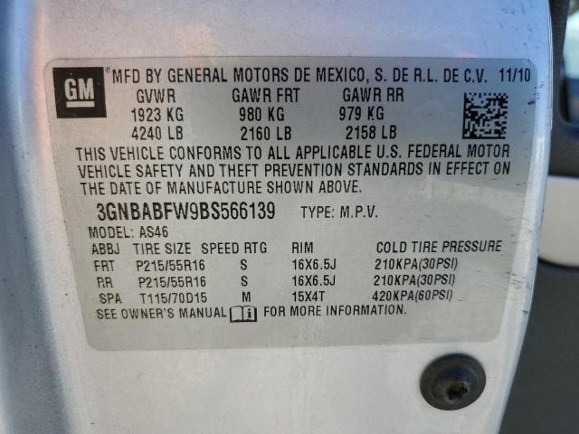 Photo 10 from auction – 2011 CHEVROLET HHR LT with VIN 3GNBABFW9BS566139