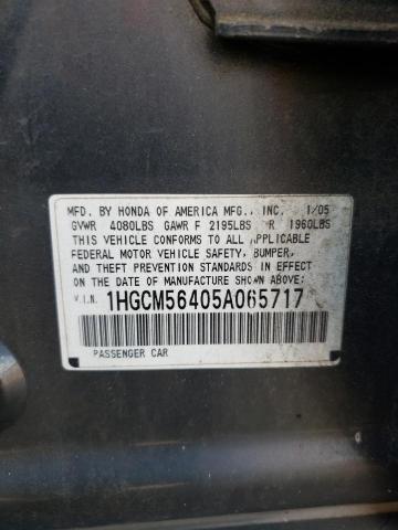 Photo 10 from auction – 2005 HONDA ACCORD with VIN 1HGCM56405A065717