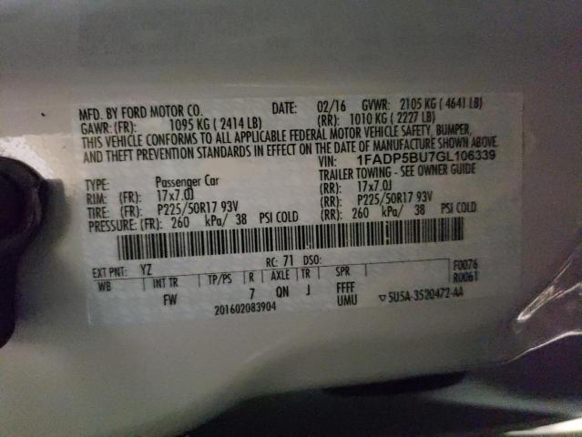 Photo 10 from auction – 2016 FORD C-MAX SEL with VIN 1FADP5BU7GL106339