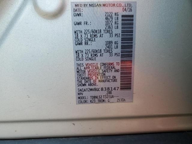 Photo 10 from auction – 2016 NISSAN ROGUE S with VIN 5N1AT2MV8GC838147