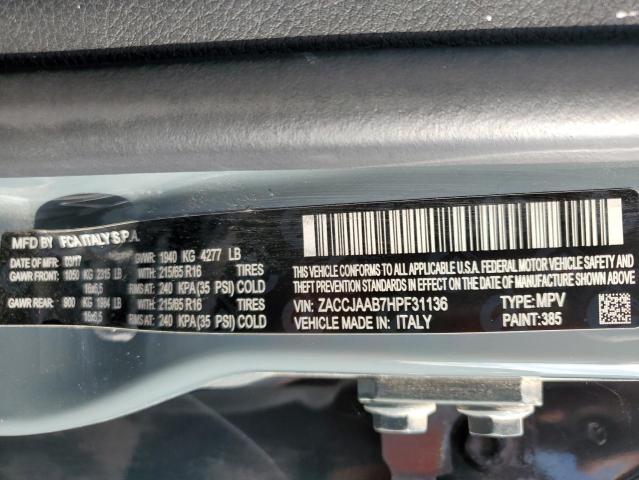Photo 10 from auction – 2017 JEEP RENEGADE S with VIN ZACCJAAB7HPF31136
