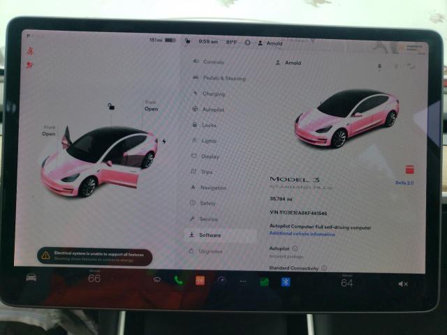 Photo 8 from auction – 2019 TESLA MODEL 3 with VIN 5YJ3E1EA8KF441546