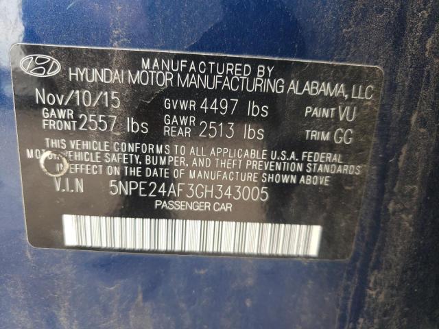 Photo 10 from auction – 2016 HYUNDAI SONATA SE with VIN 5NPE24AF3GH343005