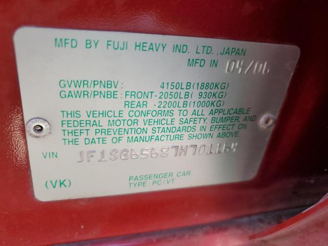 Photo 10 from auction – 2007 SUBARU FORESTER 2 with VIN JF1SG65687H701164