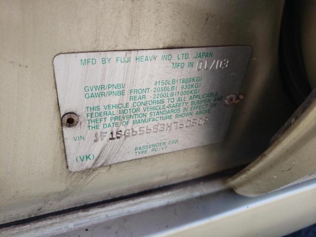 Photo 10 from auction – 2003 SUBARU FORESTER with VIN JF1SG65683H760502