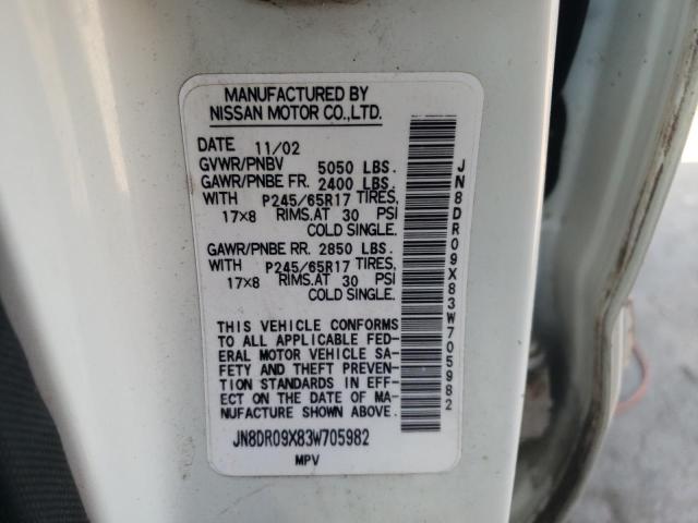 Photo 10 from auction – 2003 NISSAN PATHFINDER with VIN JN8DR09X83W705982
