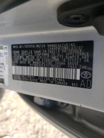 Photo 10 from auction – 2007 TOYOTA COROLLA CE with VIN 2T1BR32E47C789262