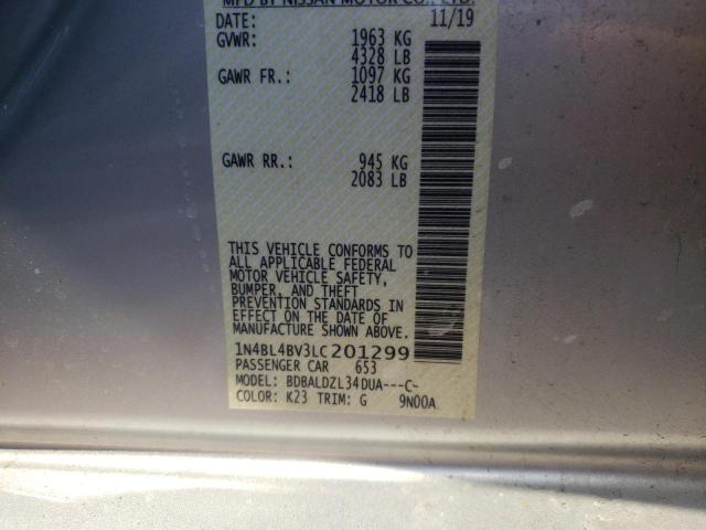 Photo 10 from auction – 2020 NISSAN ALTIMA S with VIN 1N4BL4BV3LC201299
