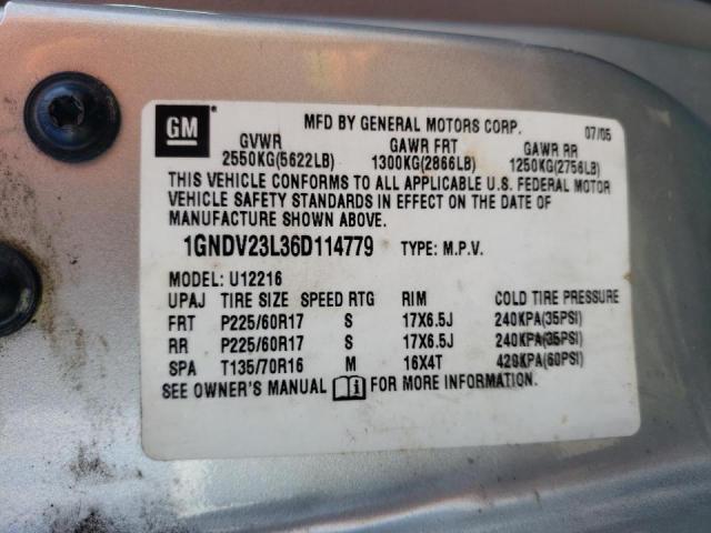 Photo 10 from auction – 2006 CHEVROLET UPLANDER L with VIN 1GNDV23L36D114779