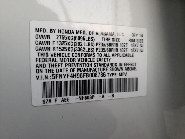Photo 10 from auction – 2015 HONDA PILOT TOUR with VIN 5FNYF4H96FB008786