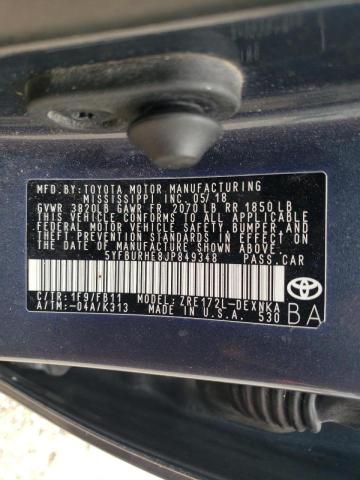 Photo 10 from auction – 2018 TOYOTA COROLLA L with VIN 5YFBURHE8JP849348
