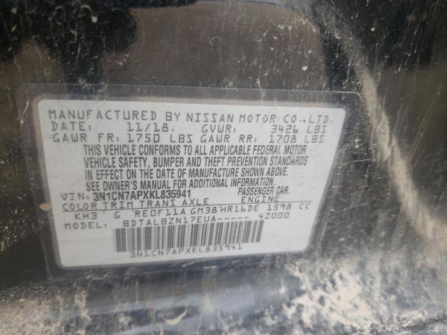 Photo 10 from auction – 2019 NISSAN VERSA S with VIN 3N1CN7APXKL835941