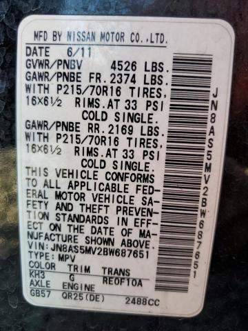 Photo 10 from auction – 2011 NISSAN ROGUE S with VIN JN8AS5MV2BW687651