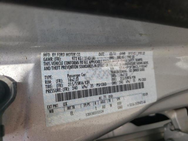 Photo 10 from auction – 2012 FORD FOCUS SE with VIN 1FAHP3F26CL115347