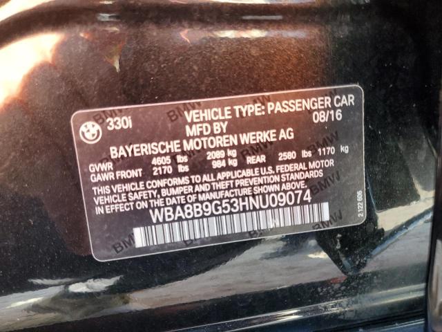 Photo 10 from auction – 2017 BMW 330 I with VIN WBA8B9G53HNU09074