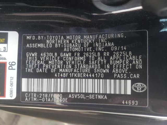 Photo 10 from auction – 2014 TOYOTA CAMRY L with VIN 4T4BF1FK8ER444170
