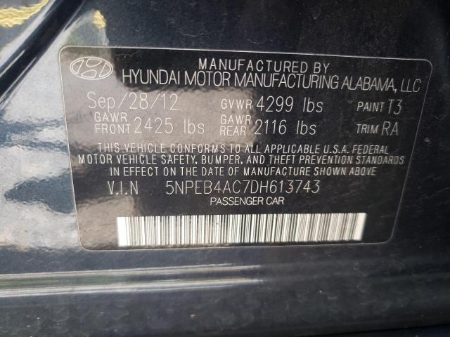 Photo 10 from auction – 2013 HYUNDAI SONATA GLS with VIN 5NPEB4AC7DH613743