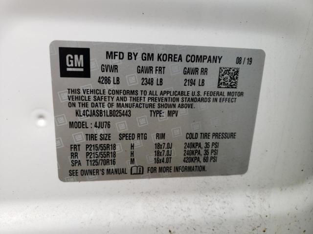Photo 10 from auction – 2020 BUICK ENCORE PRE with VIN KL4CJASB1LB025443
