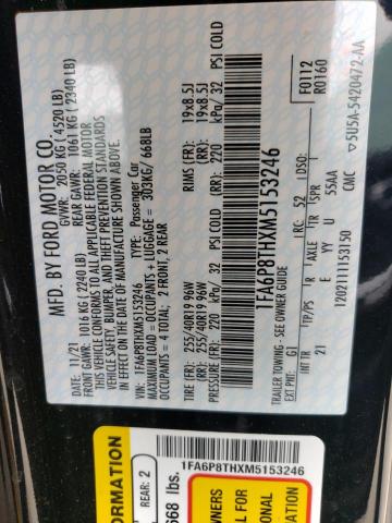 Photo 10 from auction – 2021 FORD MUSTANG with VIN 1FA6P8THXM5153246