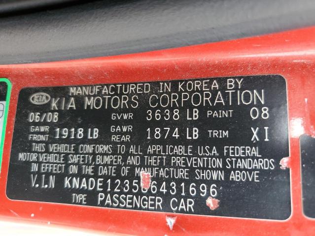 Photo 10 from auction – 2008 KIA RIO BASE with VIN KNADE123586431696