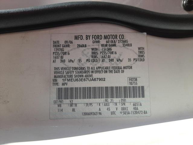 Photo 10 from auction – 2007 FORD EXPLORER X with VIN 1FMEU63E67UA67902