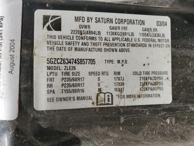 Photo 10 from auction – 2004 SATURN VUE with VIN 5GZCZ63474S857705