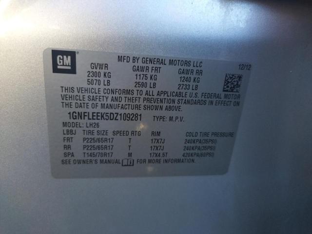 Photo 10 from auction – 2013 CHEVROLET EQUINOX LT with VIN 1GNFLEEK5DZ109281