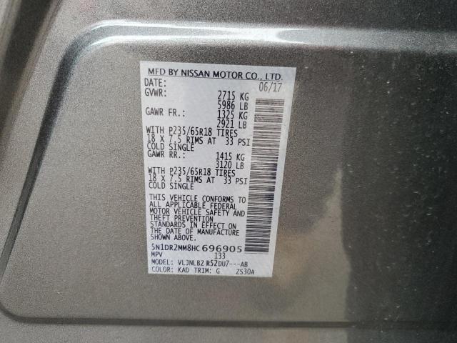 Photo 10 from auction – 2017 NISSAN PATHFINDER with VIN 5N1DR2MM8HC696905