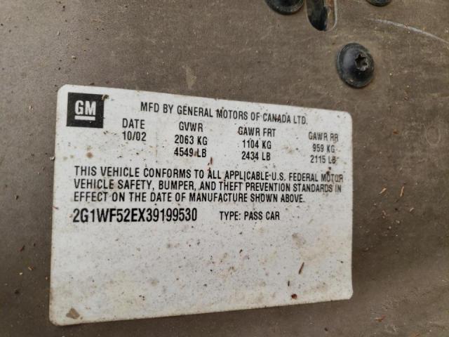 Photo 10 from auction – 2003 CHEVROLET IMPALA with VIN 2G1WF52EX39199530