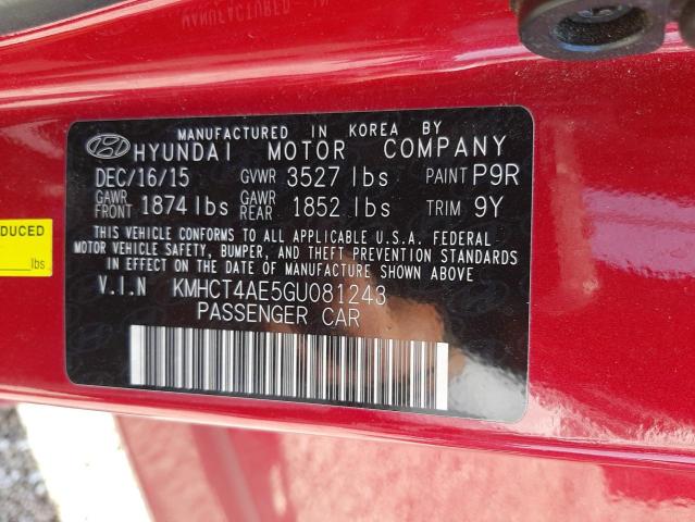 Photo 10 from auction – 2016 HYUNDAI ACCENT SE with VIN KMHCT4AE5GU081243
