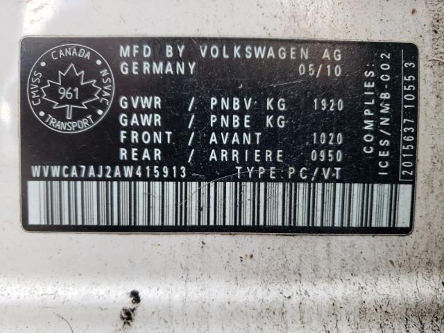 Photo 10 from auction – 2010 VOLKSWAGEN GOLF with VIN WVWCA7AJ2AW415913