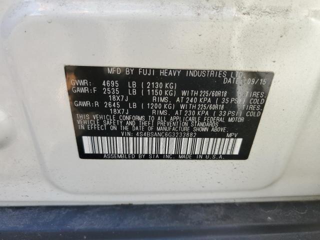 Photo 10 from auction – 2016 SUBARU OUTBACK 2. with VIN 4S4BSANC6G3233882