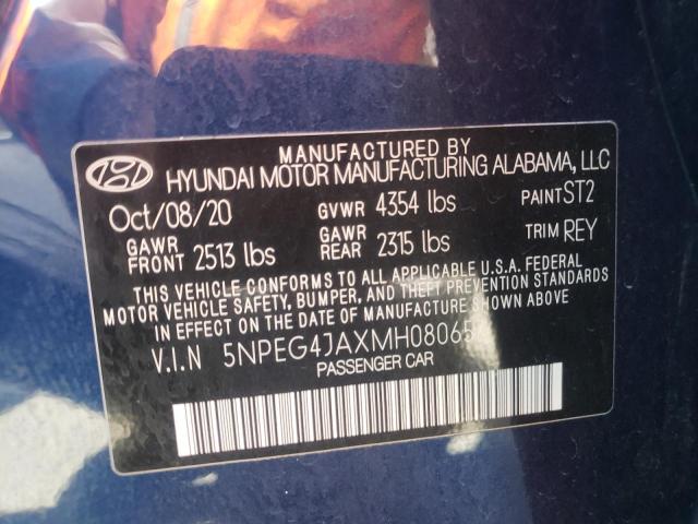 Photo 10 from auction – 2021 HYUNDAI SONATA SE with VIN 5NPEG4JAXMH080657