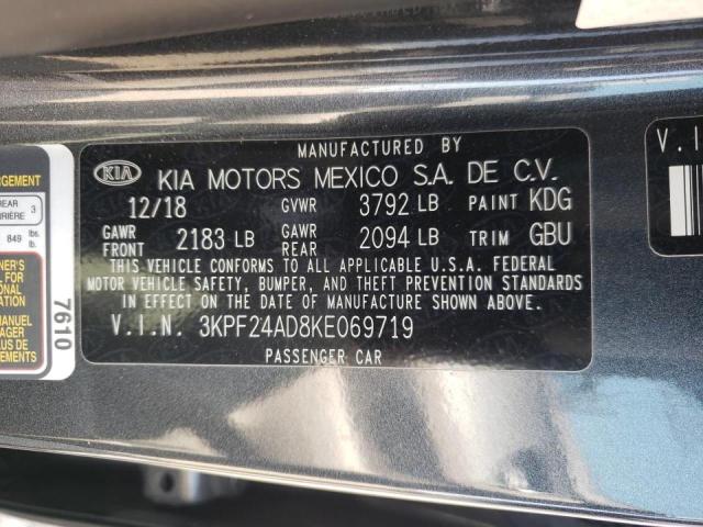 Photo 10 from auction – 2019 KIA FORTE FE with VIN 3KPF24AD8KE069719