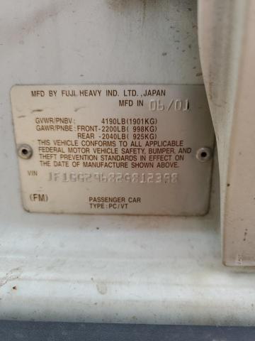 Photo 10 from auction – 2002 SUBARU IMPREZA with VIN JF1GG29682G812398