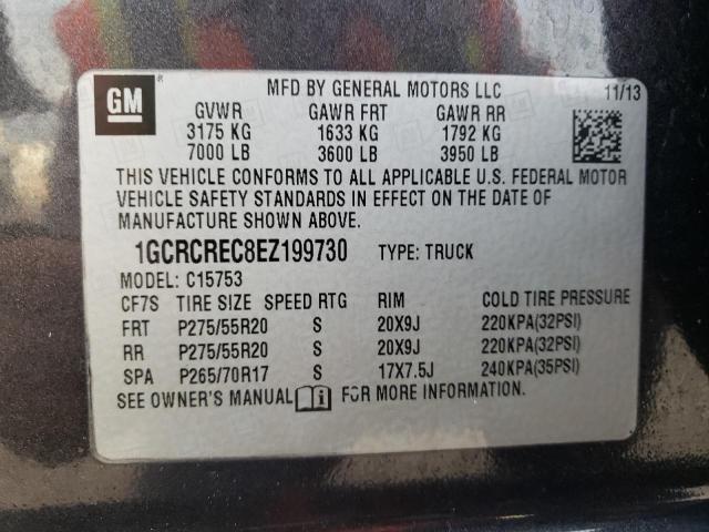 Photo 10 from auction – 2014 CHEVROLET 1500 with VIN 1GCRCREC8EZ199730