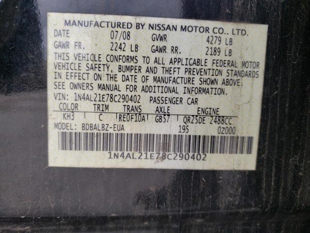 Photo 10 from auction – 2008 NISSAN ALTIMA 2.5 with VIN 1N4AL21E78C290402