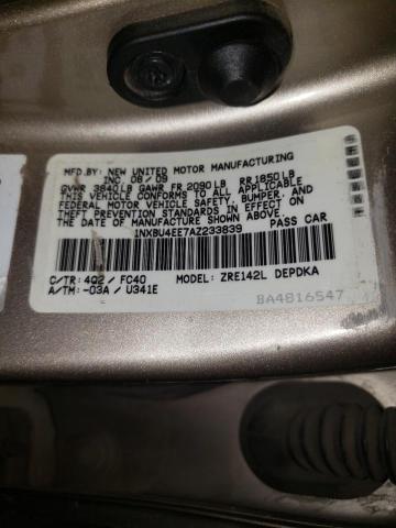 Photo 10 from auction – 2010 TOYOTA COROLLA BA with VIN 1NXBU4EE7AZ233839