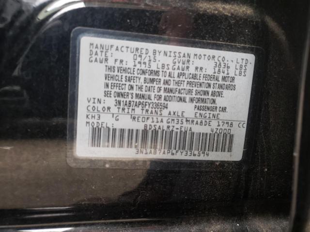Photo 10 from auction – 2015 NISSAN SENTRA S with VIN 3N1AB7AP6FY336594