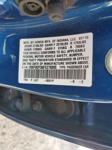 Photo 10 from auction – 2015 HONDA CIVIC LX with VIN 19XFB2F56FE276895