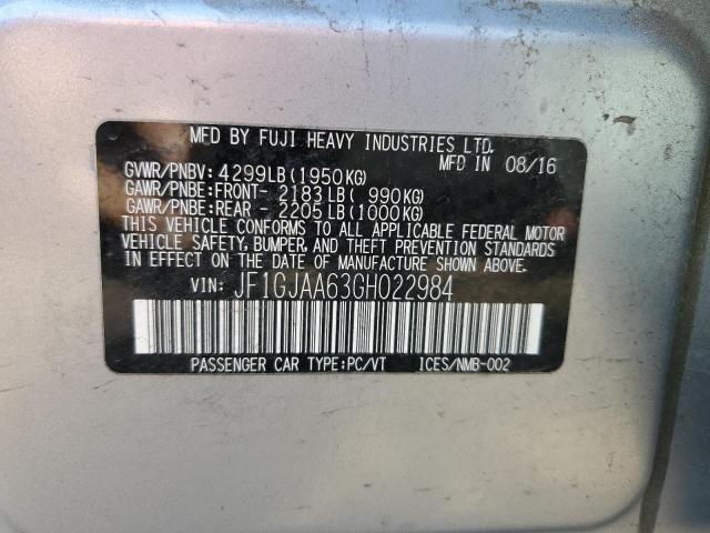 Photo 10 from auction – 2016 SUBARU IMPREZA with VIN JF1GJAA63GH022984