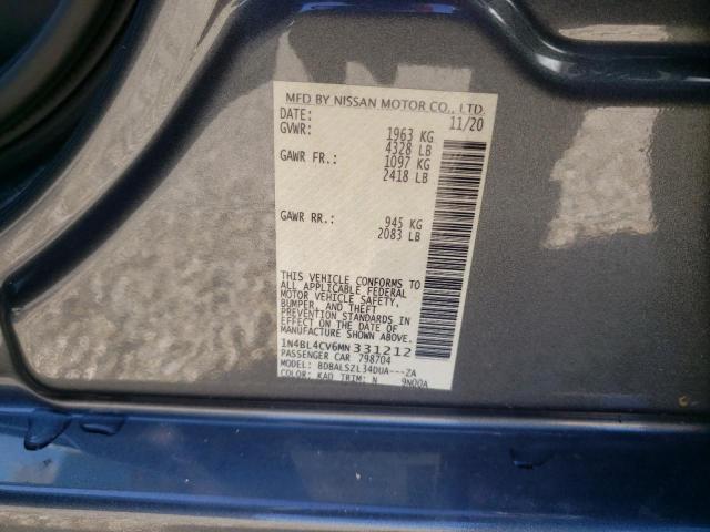 Photo 10 from auction – 2021 NISSAN ALTIMA SR with VIN 1N4BL4CV6MN331212