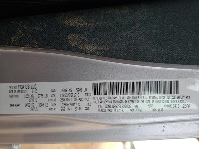 Photo 10 from auction – 2015 JEEP WRANGLER U with VIN 1C4BJWFG7FL629033