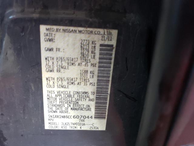 Photo 10 from auction – 2012 NISSAN PATHFINDER with VIN 5N1AR1NB6CC607044