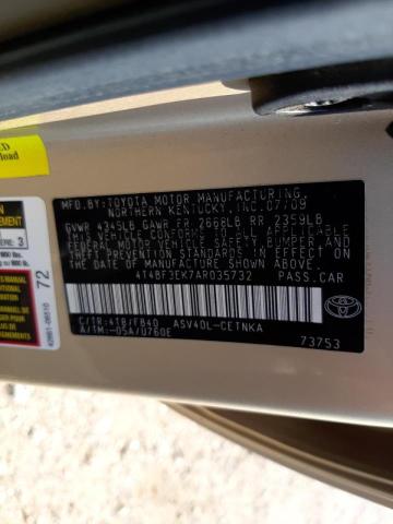 Photo 10 from auction – 2010 TOYOTA CAMRY BASE with VIN 4T4BF3EK7AR035732