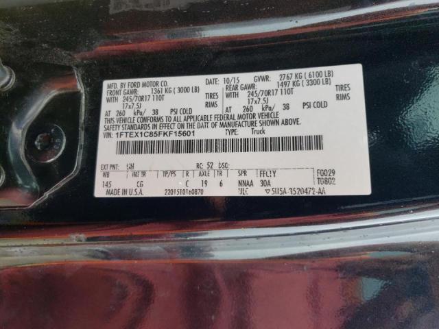 Photo 10 from auction – 2015 FORD F150 SUPER with VIN 1FTEX1C85FKF15601